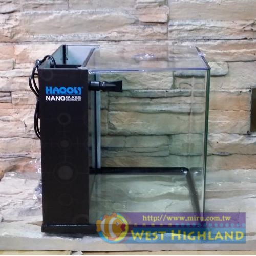 玻璃材質 36cm 長型缸 背濾缸 內含:缸+背濾+馬達+上蓋